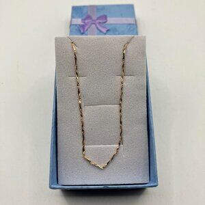 Stamped 925 Solid Sterling Rose Gold Shorter Link 18-inch Chain New in Gift Box